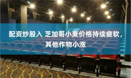 配资炒股入 芝加哥小麦价格持续疲软，其他作物小涨