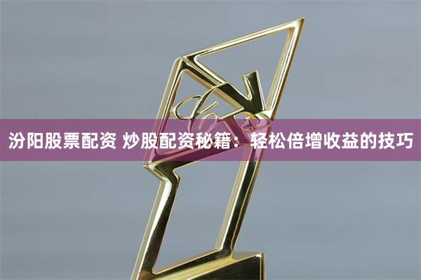 汾阳股票配资 炒股配资秘籍：轻松倍增收益的技巧